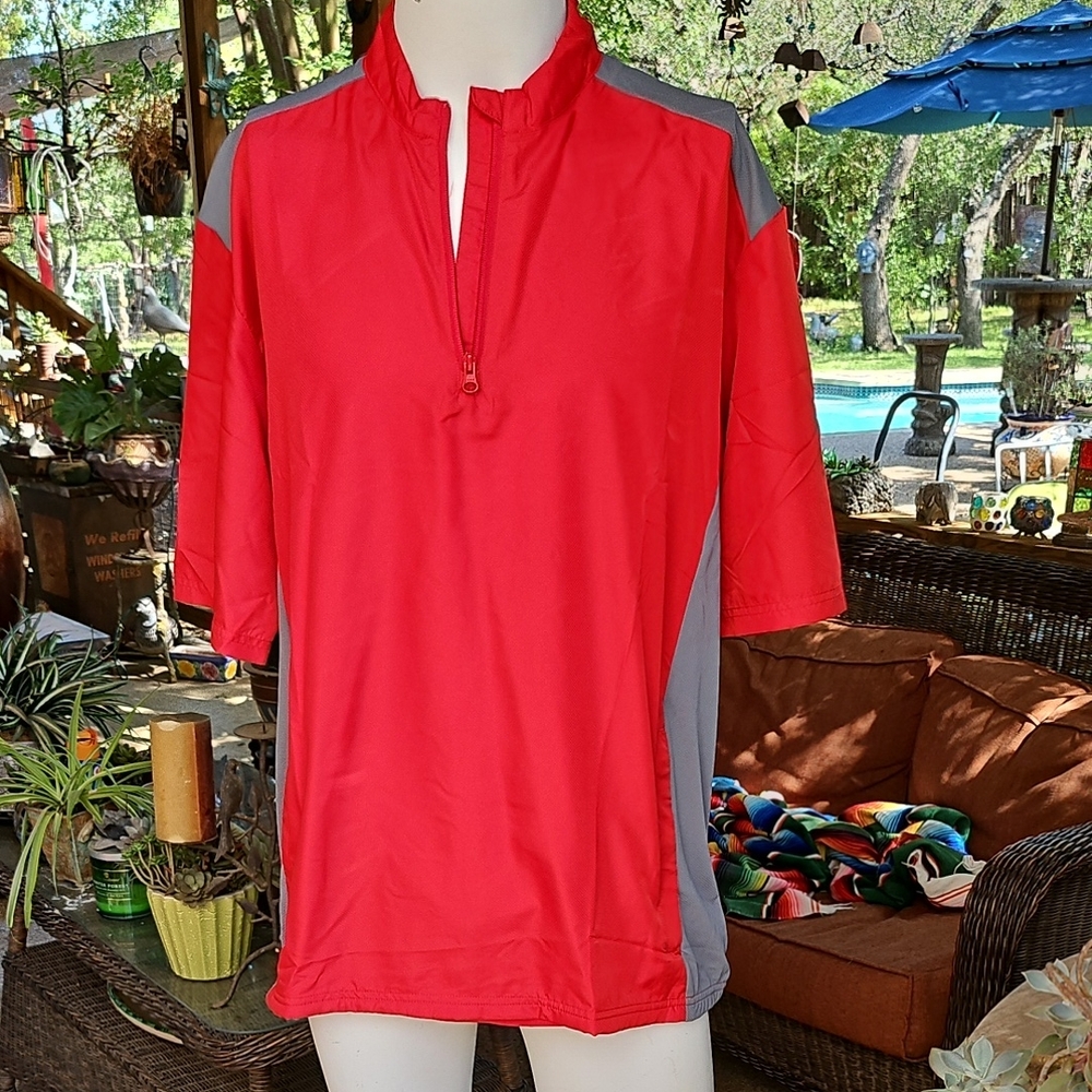 adidas Red and Gray Men's Short Sleeve Jersey